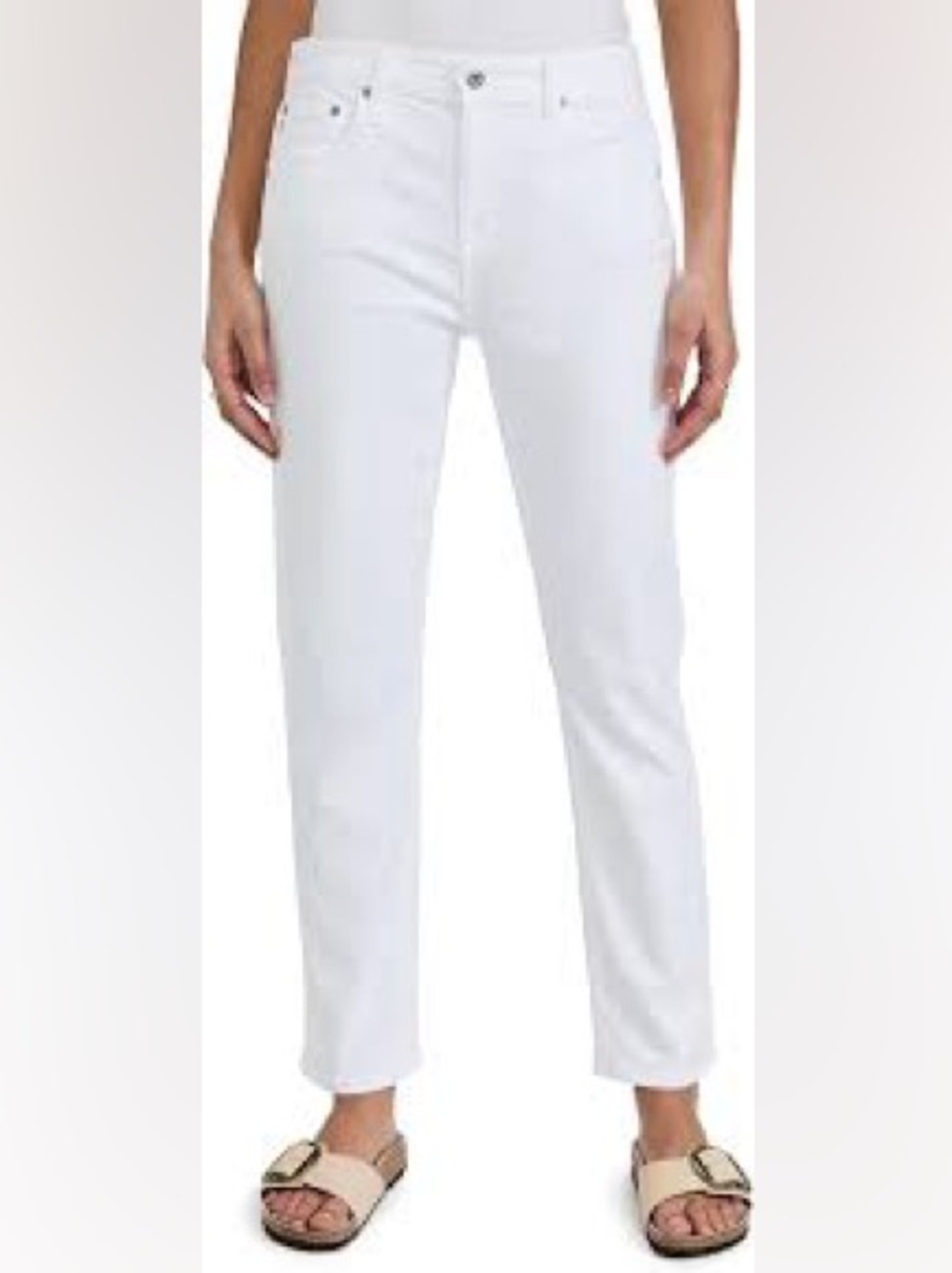 AG Adriano Goldschmied Ex-Boyfriend Slouchy Slim White Jeans 28